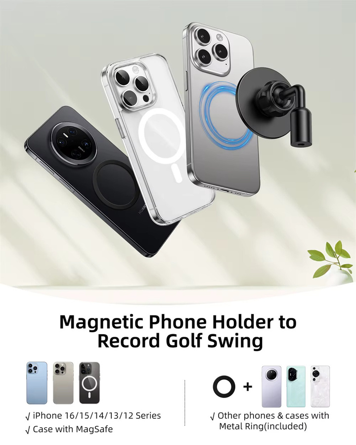 VRIG Magnetisches Golf Einbeinstativ aus Aluminium mit MagSafe für iPhone, Schwarz - Bild 4