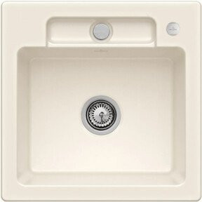 Villeroy & Boch Spüle Siluet 50 S Flat bündig aus Keramik in Beige mit Ablauggarnitur und Excenterbetätigung - Bild 1