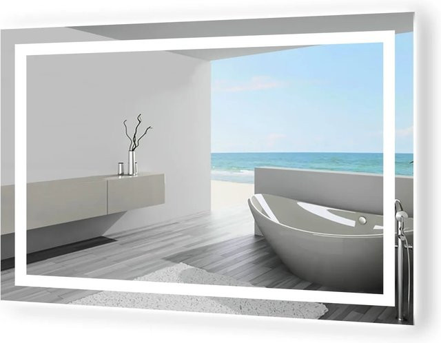 Aica Sanitär Badspiegel mit LED Beleuchtung, dimmbar, drei Lichtfarben, B/H: 100 x 60 cm - Bild 1
