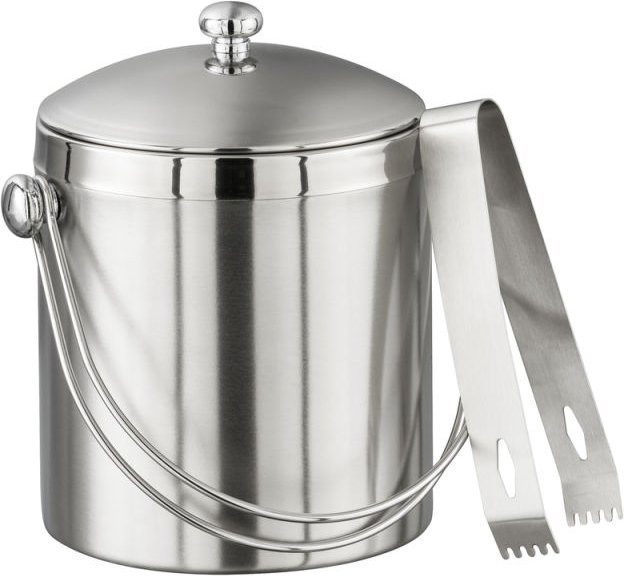 APS Eiseimer-Set aus Edelstahl in Silber, 1000 ml, B/T/H: 13,5 x 15 x 17 cm, Durchmesser: 12 cm - Bild 1