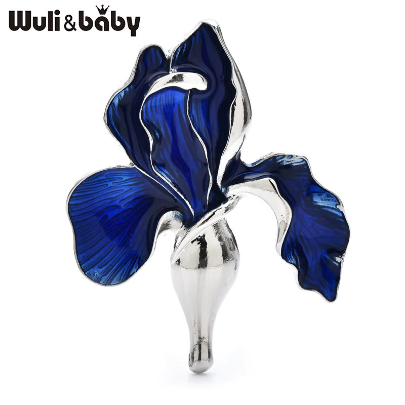 Wuli&baby Brosche Orchideen-Blumen, Emaille, Unisex - Bild 1