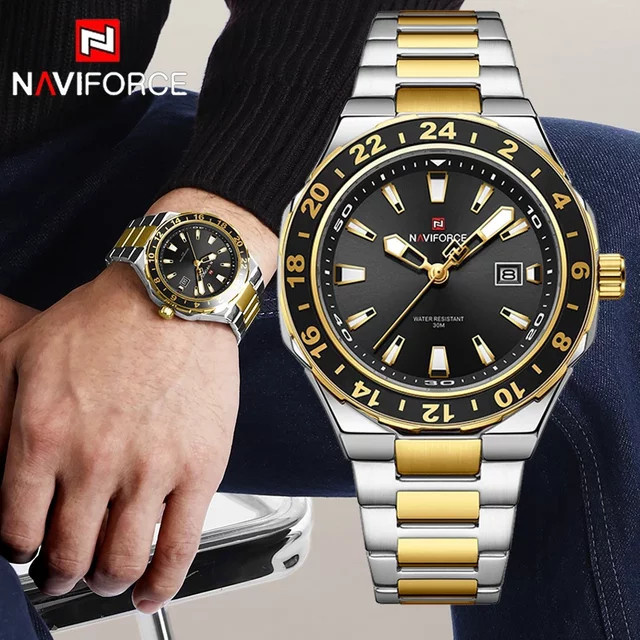 NAVIFORCE Armbanduhr, Quarz, Edelstahl, Bicolor, Herren - Bild 1