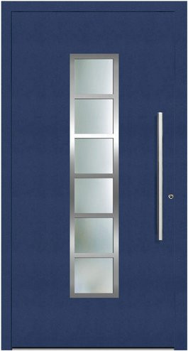 KNOCK Aluminium-Haustür Terra Nova in Stahlblau mit Glaseinsatz, modern, RC2, B: 110,0 cm, H: 210,0 cm, T: 58,4 cm - Bild 1