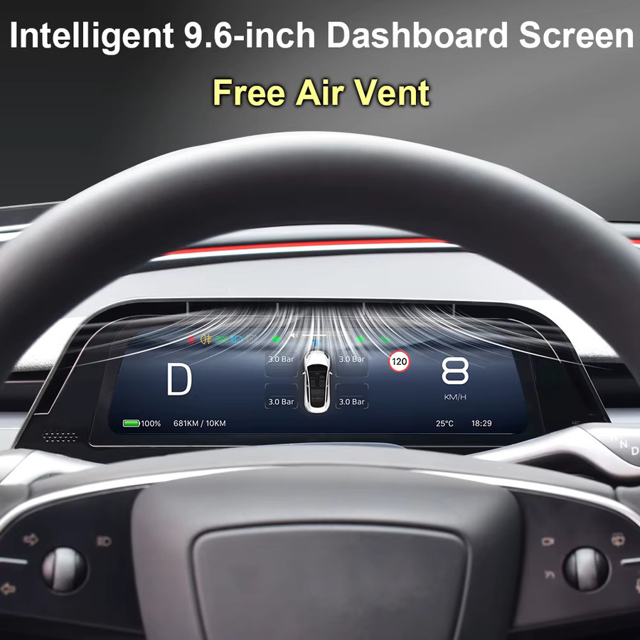 Onlysay Head-Up-Display mit Touchscreen und kabellosem CarPlay für Tesla Model 3 Highland und Model Y Juniper, Schwarz - Bild 2