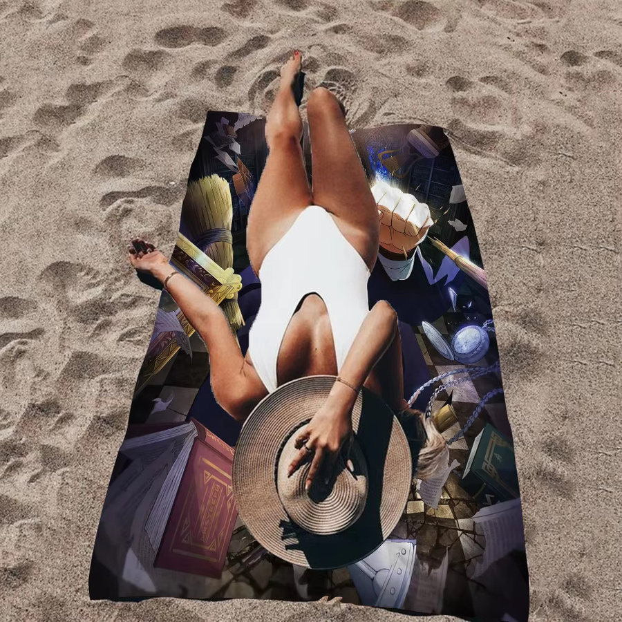Personalisiertes M-Mashle M-Magic und M-Muscles Strandtuch für Kinder aus Baumwolle, Mehrfarbig - Bild 3