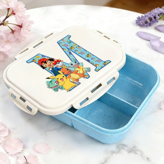 Pikachu Anime Kinder-Bento-Box mit Besteck und Snap-Lid für Schule und Picknick, Mehrfarbig - Bild 1