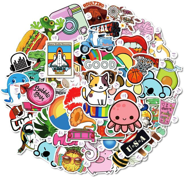 50 Kreative Graffiti-Sticker Dekorative Handkonto-Sticker Multicolour - Bild 1