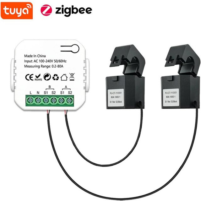 Tuya ZigBee Intelligentes Energiemessgerät für Solar-PV-Systeme zur Messung von Stromerzeugung und Verbrauch in Weiß und Bunt - Bild 1