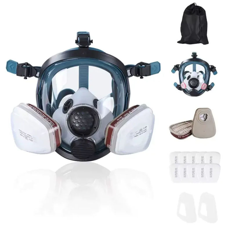 AnruiGe PROTECT Vollgesichtsmaske 6800 mit großem Sichtfeld für chemischen Brandschutz gegen Säure- und Alkalgas, sprühlackiert - Bild 6