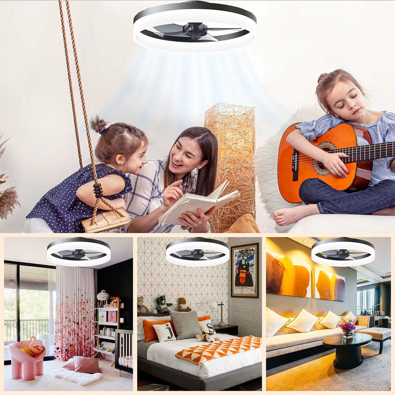 IRALAN LED Deckenventilator mit Fernbedienung in Weiß, dimmbar mit 6 Windgeschwindigkeiten für Wohnzimmer und Schlafzimmer - Bild 2