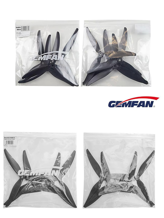 Gemfan FPV-Rennpropeller-Set, 3-Blatt, Fiberglas-Nylon, Schwarz - Bild 3