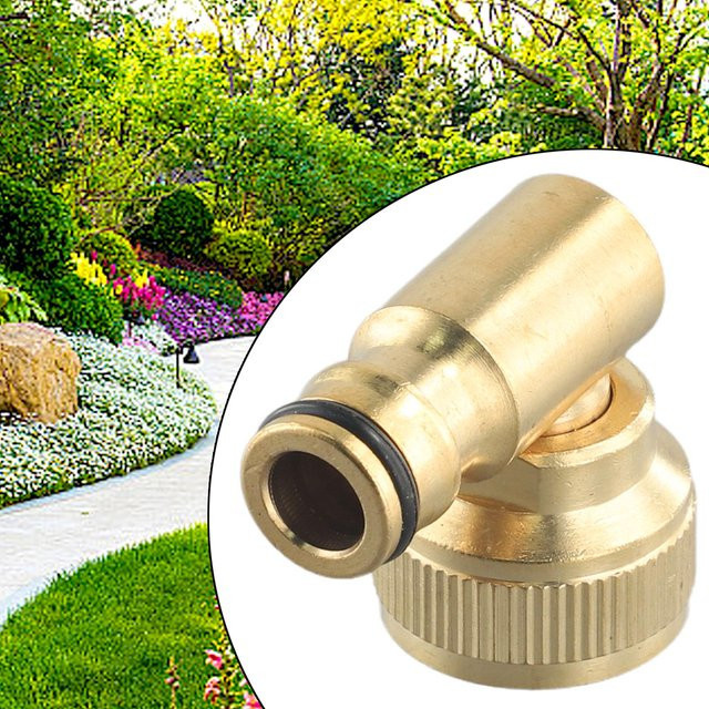 DAZZLEEX Schlauchtrommel mit drehbarem Ellenbogen-Schnellverbinder für Hoselock-Stecker, 3/4 Zoll BSP-Buchse, Farbe: Gold - Bild 1