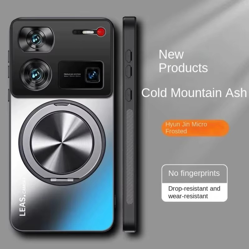 AG Matte Frosted Handyhülle für ZTE Nubia Z80, Z70, Z60 Ultra und Z60S Pro in Purple mit magnetischem Stand, Autohalterung und Objektivschutz - Bild 2
