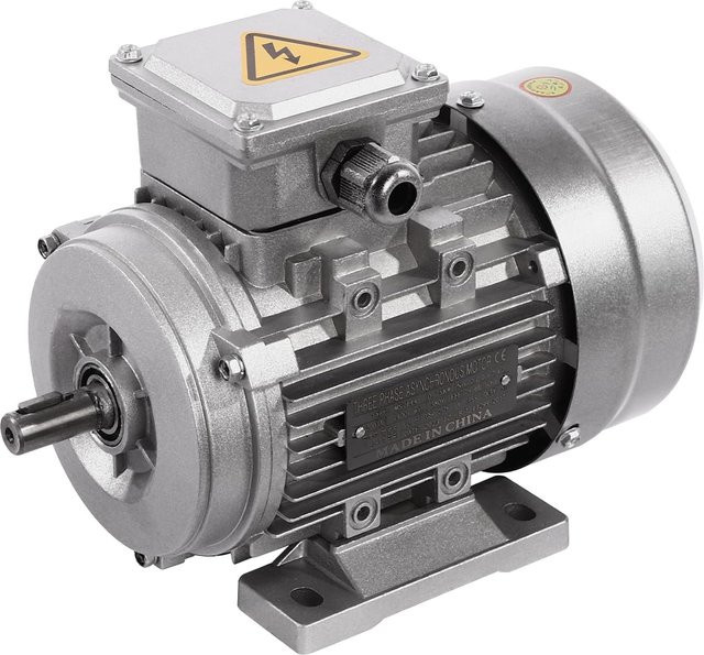 Bymaocar Dreiphasiger Elektromotor 0,75 kW mit 1400 U/min, Energiesparender Spulenmotor aus reinem Kupfer in Silber mit Aluminiumgehäuse - Bild 1