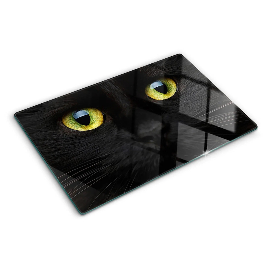 Tulup Herdabdeckplatte aus Glas in Katzenaugen-Design, Schwarz, B/T: 80 x 52 cm - Bild 2
