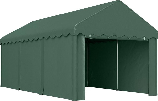 Outsunny Carport Dunkelgrün mit 2 Eingängen und Polyesterdach B/H/L: 300 x 280 x 594 cm - Bild 1