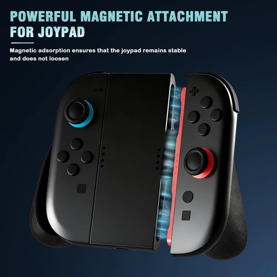 Nintendo Switch 2 Joy-Con Ladehalterung und tragbarer Controller-Griff in Schwarz und Blau - Bild 3
