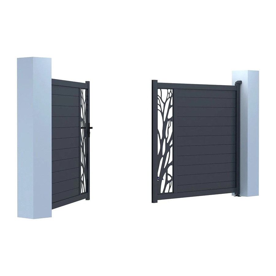 Vente-unique Flügeltor Labrit II aus Aluminium in Anthrazitgrau, Breite: 301 cm - Bild 2