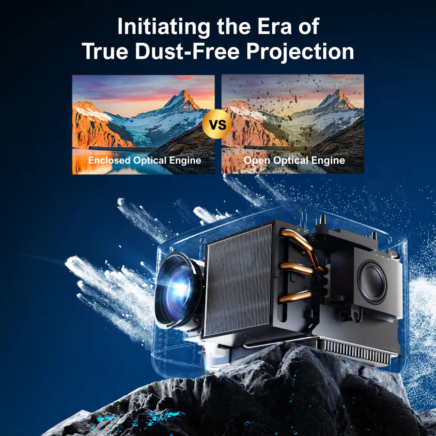 ULTIMEA Apollo P50 Projektor in Schwarz mit Native 1080P Full HD, 700 ANSI Lumen, Netflix-Zertifizierung, Dolby Audio und Autofokus - Bild 4