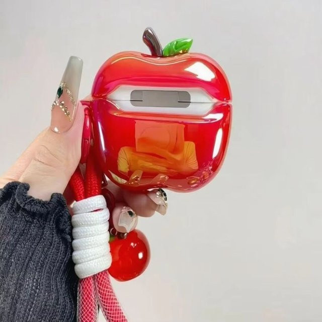 Apple AirPods 3, 4 und AirPods Pro 1, 2 Schutzhülle mit TPU-Beschichtung und 3D Anti-Rutsch-Design in Rot - Bild 1