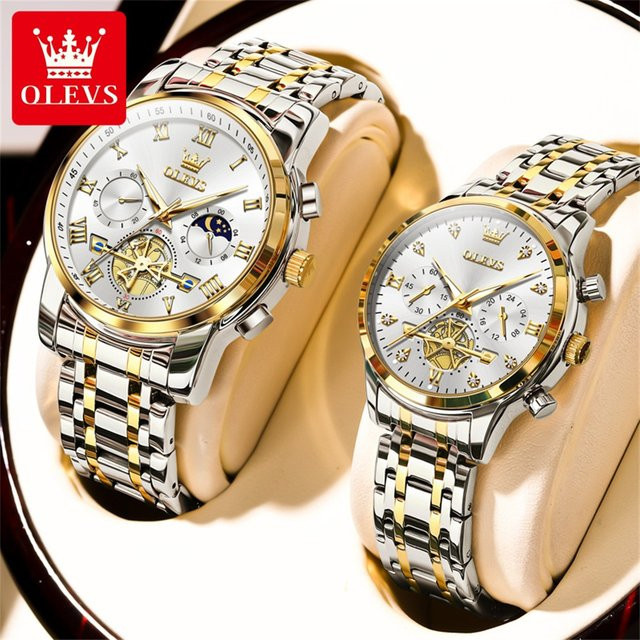 OLEVS Armbanduhr Chronograph, Edelstahl, Unisex - Bild 1