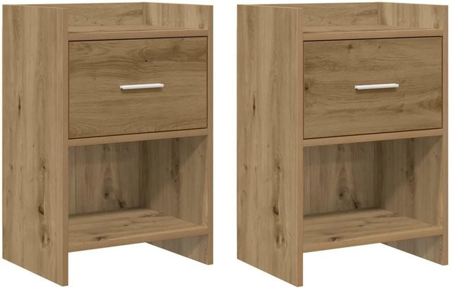 vidaXL Nachttische 2er Set in Artisan-Eiche, modern, B/T/H: 40 x 30 x 60 cm - Bild 1