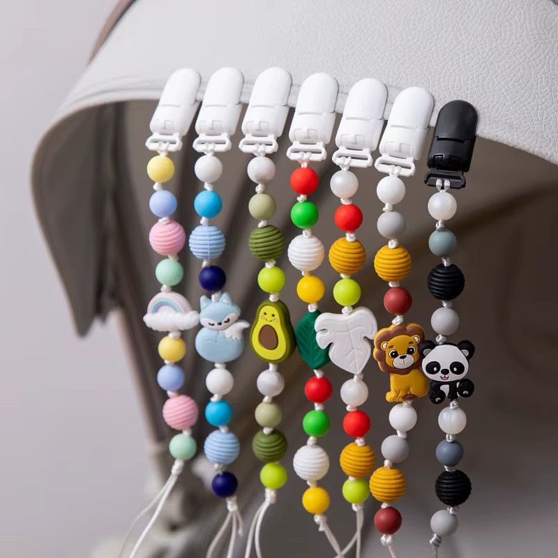 BPA-freie Baby Schnuller Kette aus Silikon Perlen in Multicolour zum DIY Basteln und Kauen - Bild 2