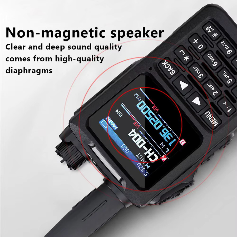 HamGeek FT-70 8W Vollband VHF UHF Funkgerät mit 1,77-Zoll-Display in Schwarz, IP54 wasserdicht - Bild 5