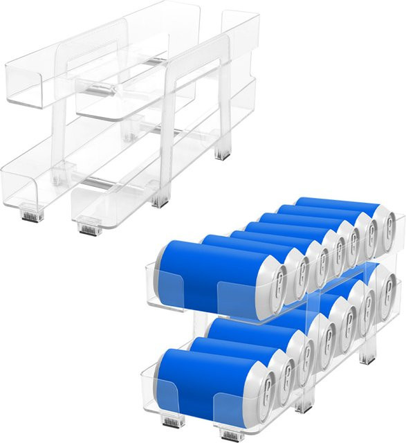 Willstar Kühlschrank-Dosen-Organizer, 2-lagig, transparent, automatisch rollend für Getränke und Limonade - Bild 1