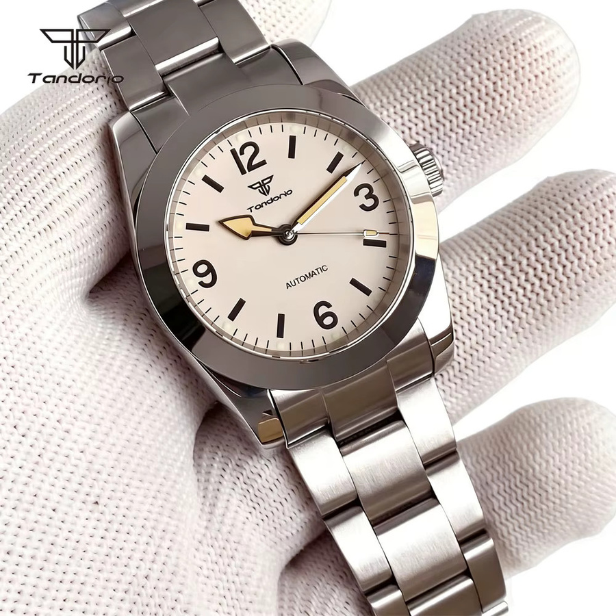 Tandorio Armbanduhr Automatik, Edelstahl, Schwarz, 36 mm, Herren - Bild 2