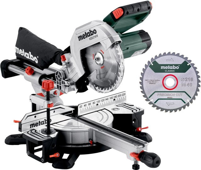 Metabo Kappsäge-Set KGS 216 M in Grün/Schwarz mit Sägeblättern - Bild 1