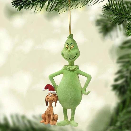 2 Stück Weihnachtsdekoration Elf Anhänger in Grün aus Acryl als festliche Hängefiguren - Bild 1