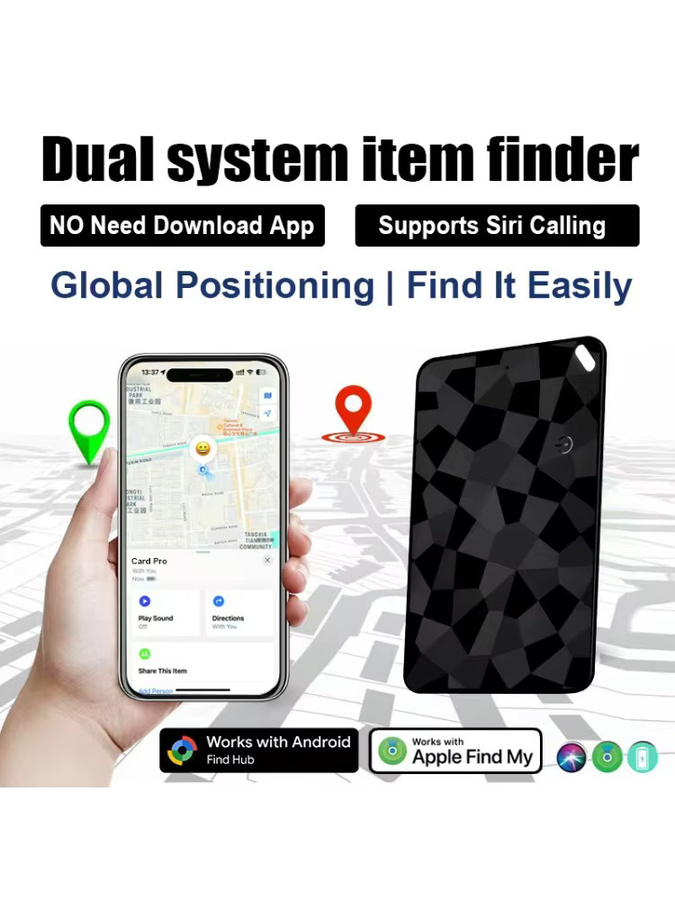 leapii Dual-System Wallet Tracker Smart Finder in Schwarz für Android Google Find My Device und iOS Apple Find My App als Artikel-Locator für dein Gepäck - Bild 5