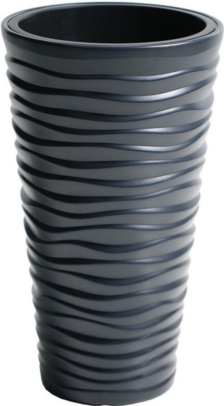 Prosperplast Blumentopf Sand Slim in Grau aus Kunststoff, B: 39 cm, T: 39 cm, H: 75 cm - Bild 1