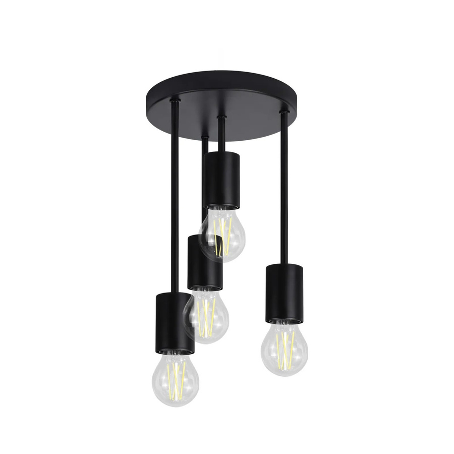 NETTLIFE Deckenleuchte aus Metall in Schwarz im Industrial-Design mit E27 Fassung, Durchmesser: 20 cm - Bild 2