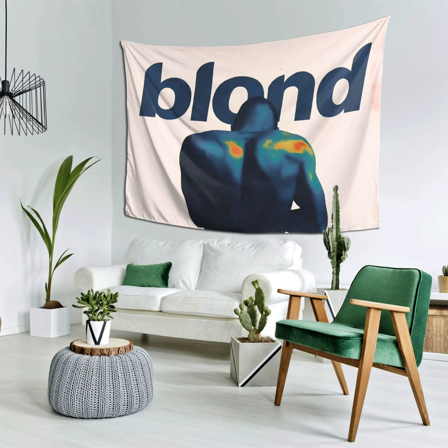VIKAMA Wanddekoration Blonde Frank Oscar Wandteppich in Weiß, abstraktes Grafikdesign für Wohnzimmer, Schlafzimmer oder Büro, B/H: 58 x 75 cm - Bild 4