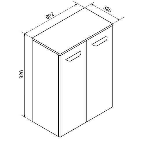 FACKELMANN Doppel-Midischrank Luxor mit 2 Türen und Wäschekorb in Steinesche, B/T/H: 60,2 x 32,0 x 82,6 cm - Bild 2