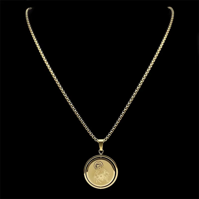 AFAWA Anhänger Halskette, Edelstahl, Gold, Unisex - Bild 3