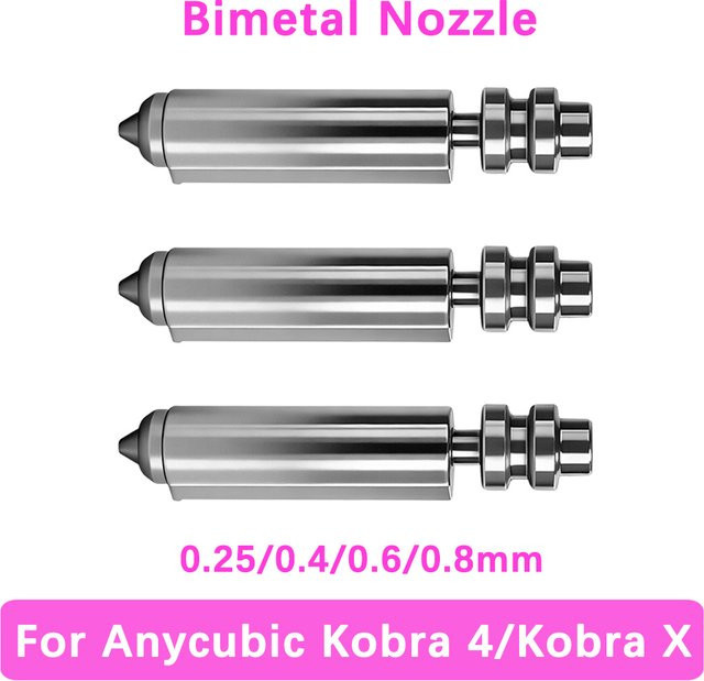 Anycubic Kobra X Bimetall-Düse All-in-One Hotend-Düse für FDM 3D-Drucker, Farbe: Silber - Bild 1