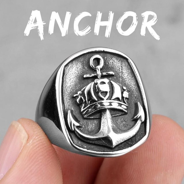YIRAN Jewelry Ring Edelstahl, Weiß, Vintage, Unisex - Bild 1