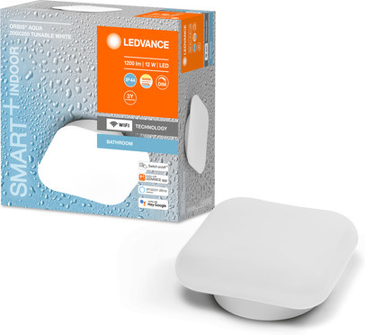 LEDVANCE Smart+ ORBIS LED AQUA Bad Deckenleuchte Wifi, Weiß, B/B/H: 20 x 20 x 20 cm, dimmbar, Tunable White 3000-6500K, 12W, IP44 - Bild 1