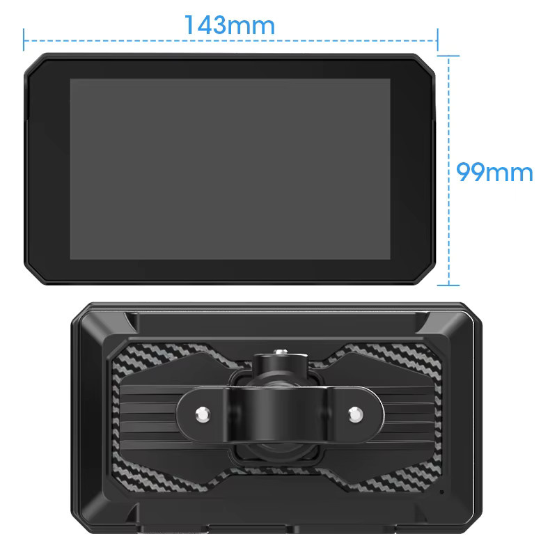 Jansite Motorrad Carplay Navigation mit 5 Zoll IPS Bildschirm, GPS und Android Auto, Schwarz, IP67 wasserdicht, Universal - Bild 6