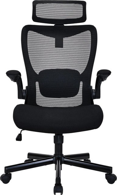 Based Drehstuhl Tessa Schwarz mit Kopfstütze und Armlehnen B/T/H: 62 x 62,5 x 110-120 cm - Bild 1