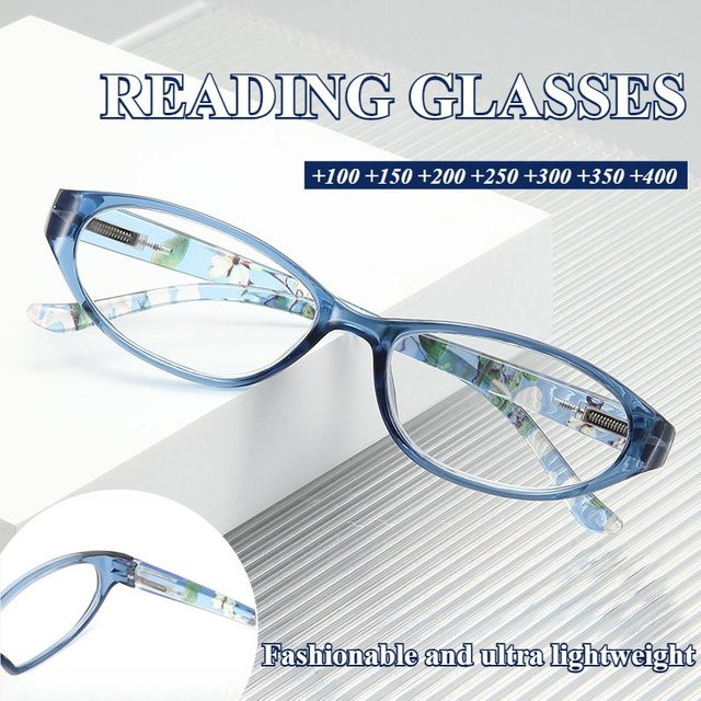 Lesebrille, oval, Vollrand, Kunststoff, blau, Damen - Bild 1