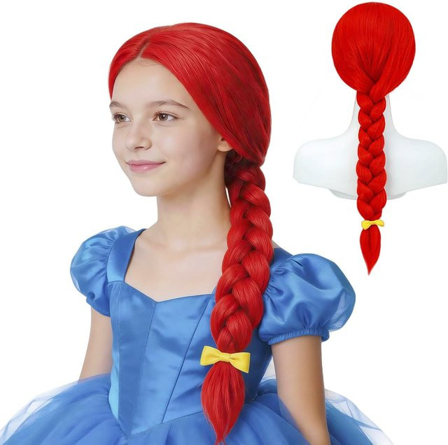 HAIRJOY Geflochtene Perücke für Kinder, Rot, 24 Inches - Bild 1