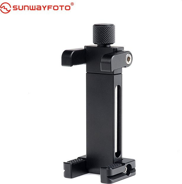 SUNWAYFOTO CPC-02 Schreibtisch-Handy-Klemme und Stativ-Telefonhalterung in Schwarz - Bild 1