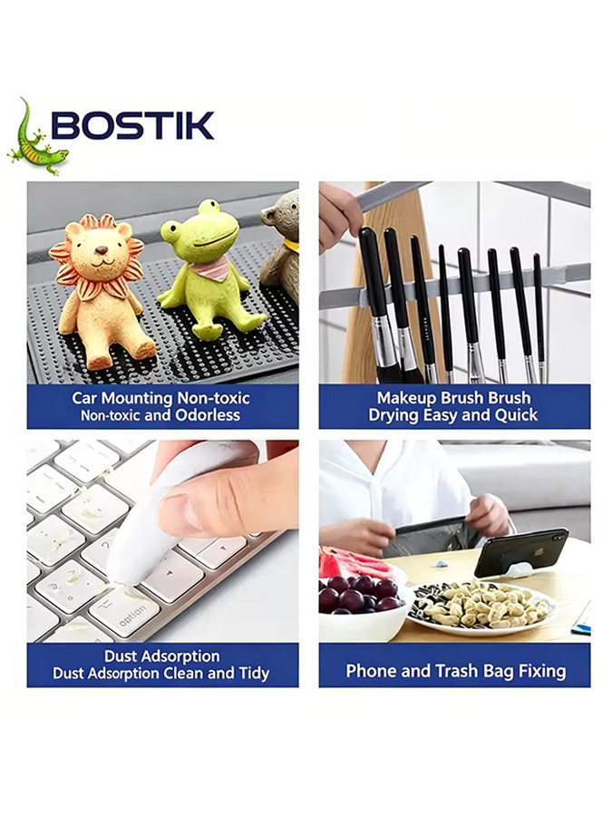 Bostik BluTack Hochviskoses Rückstandsfreies Klebemittel in Blau und Weiß für Fotowände, Rahmen, Poster und Dekorationen - Bild 5