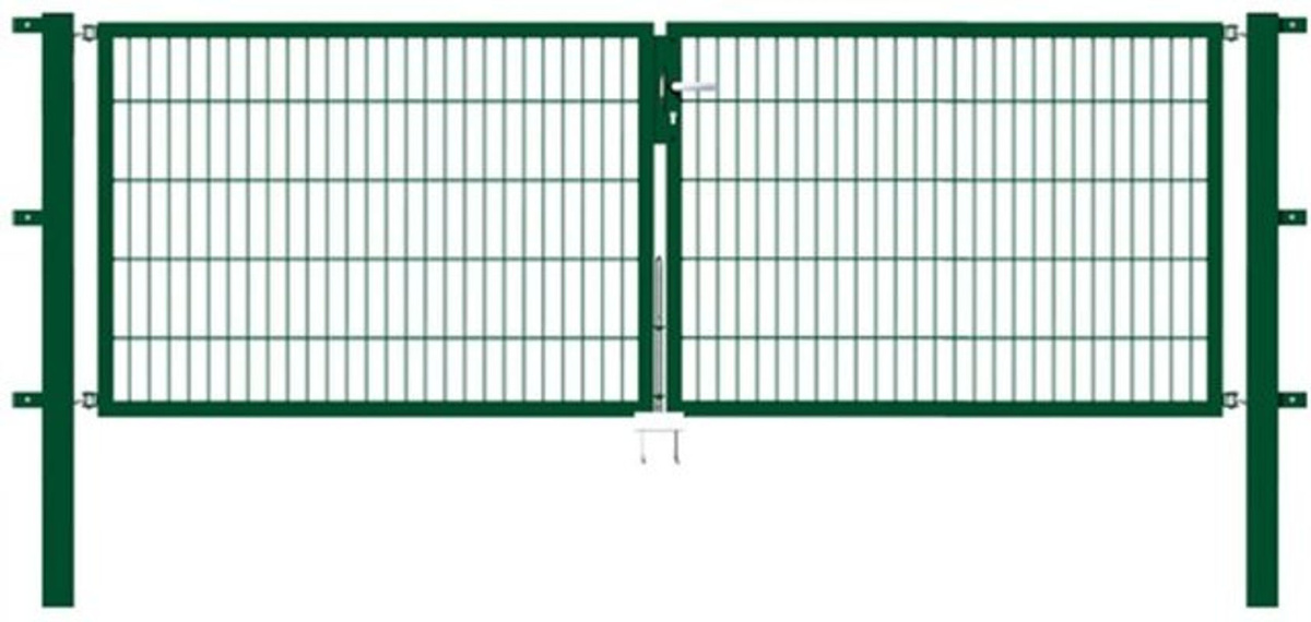 ALBERTS Doppelstabmattenzaun mit Doppeltor in Grün, B: 300 cm, H: 100 cm - Bild 2
