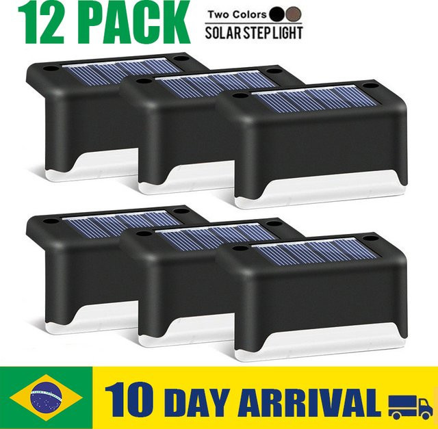 XIWANGFIRE Solar-Deckleuchten Set, wasserdichte LED-Solarlampen in Weiß für Treppen, Geländer, Zaun und Terrasse, warmweißes Licht - Bild 1