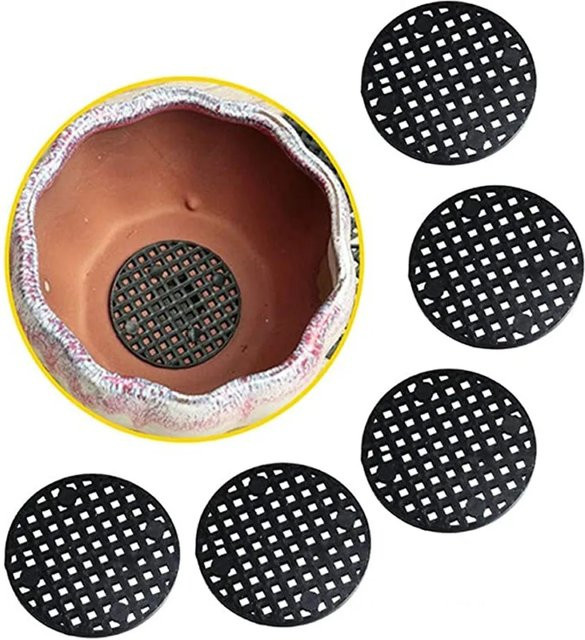 20 Stück runde Blumentopf Mesh Pads aus Kunststoff in Schwarz zur Entwässerung und Belüftung von Bonsai und Pflanzen - Bild 1